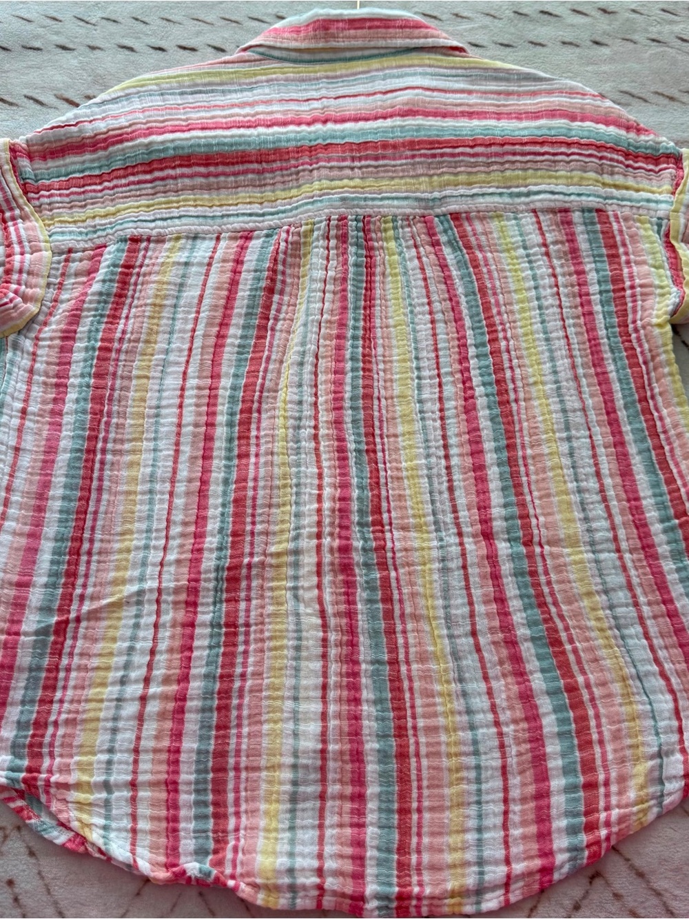 Style & Co. Pink Multi Short-Sleeve Striped Button-Down Shirt - Picture 7 of 7